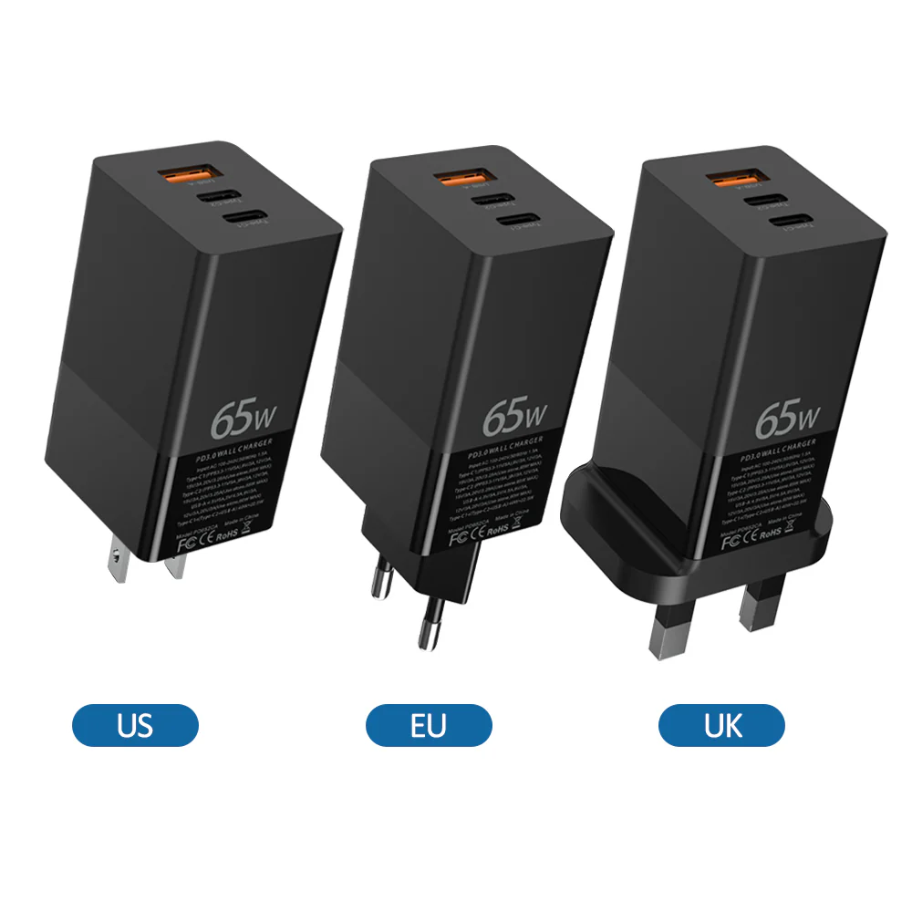 ZEERA 65W Fast Charging PD GaN Wall Charger /Power Adapter for iPhone 14 Pro Max, MacBook Pro,iPad Pro - Image 4